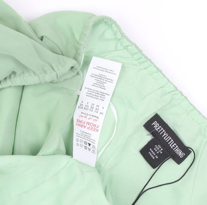 Womens UK Size 6 PRETTYLITTLETHING Green Camisole Blouse