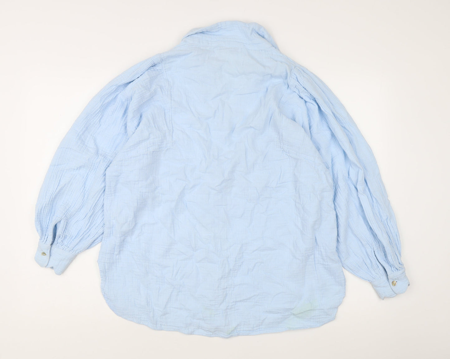 Womens UK Size 10 Topshop Blue Basic Button-Up