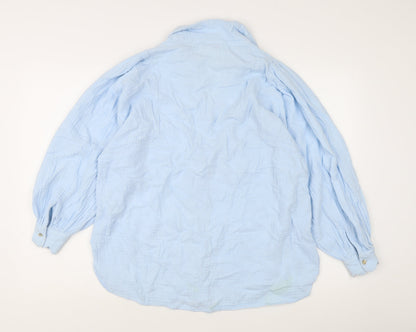 Womens UK Size 10 Topshop Blue Basic Button-Up