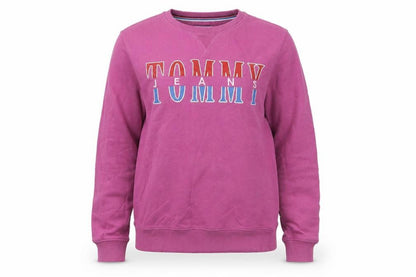 Tommy Jeans Women's Pink Logo Crew Neck Pullover Sweatshirt Size S