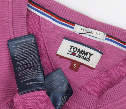 Tommy Jeans Women's Pink Logo Crew Neck Pullover Sweatshirt Size S