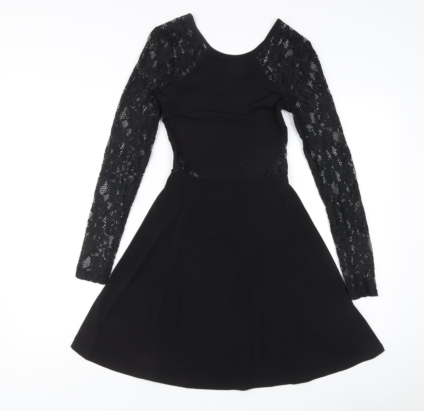 H&M Women’s Black Size 6 Fit & Flare Lace Cut Out Party Dress