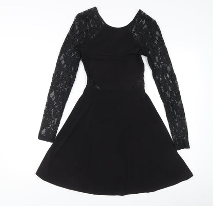 H&M Women’s Black Size 6 Fit & Flare Lace Cut Out Party Dress