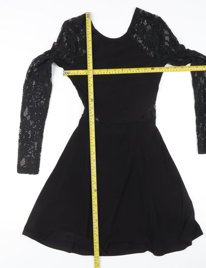 H&M Women’s Black Size 6 Fit & Flare Lace Cut Out Party Dress