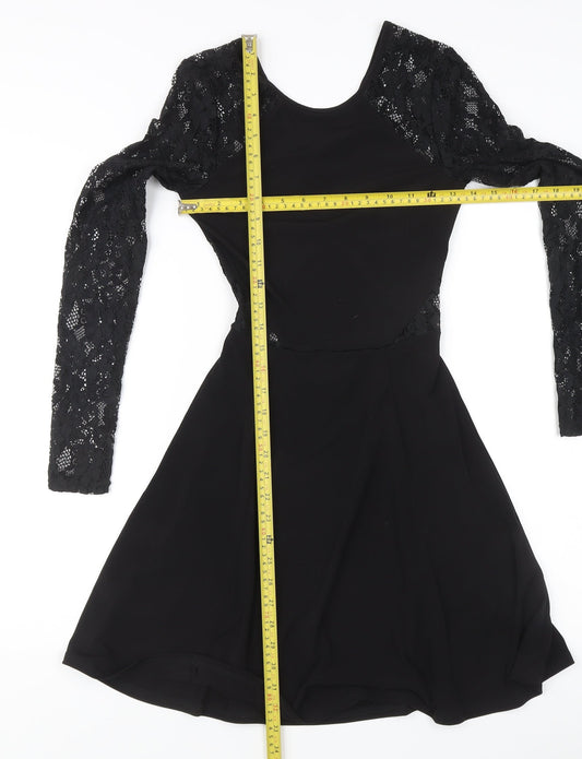 H&M Women’s Black Size 6 Fit & Flare Lace Cut Out Party Dress