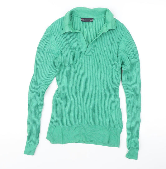 Womens UK Size 10 Marks and Spencer Green Pullover Jumper