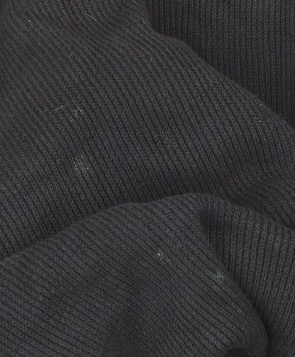 Next Men's Black Cotton Waffle-Knit Crew Neck Jumper L Regular Fit