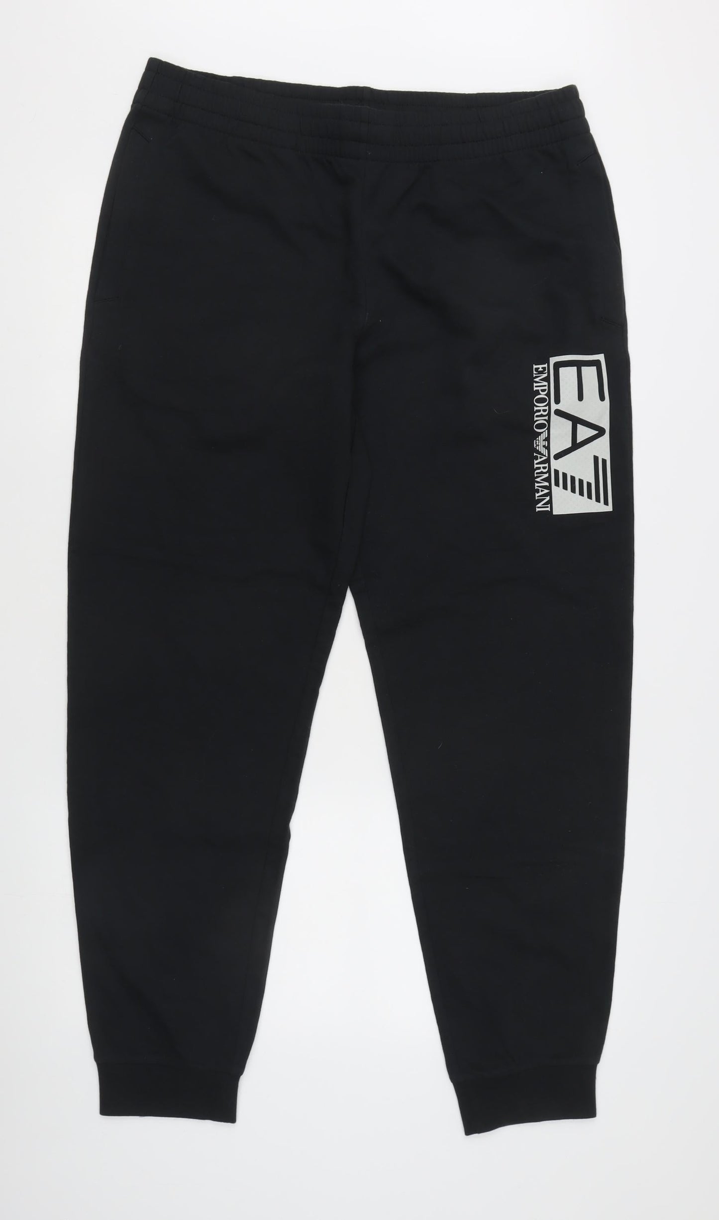 Emporio Armani EA7 Men's Black Joggers M Tapered Cotton Stretch