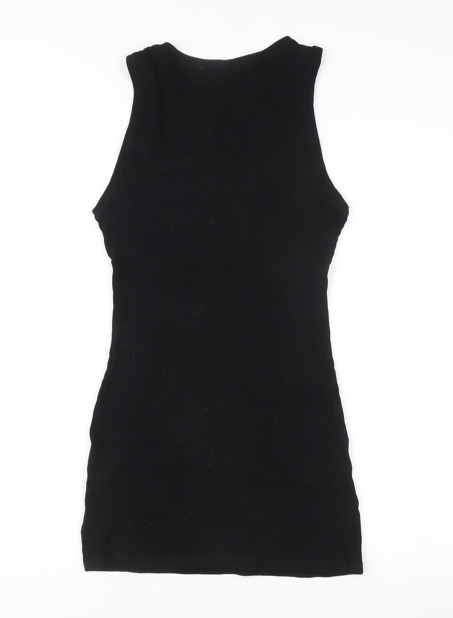 Pull&Bear Women’s Black Size 14 Mini Tank Dress Colourblock