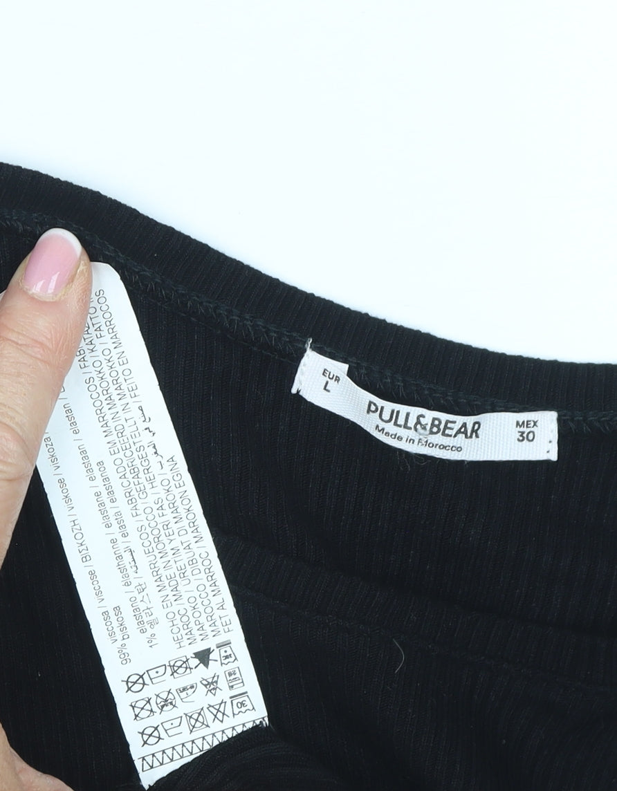Pull&Bear Women’s Black Size 14 Mini Tank Dress Colourblock