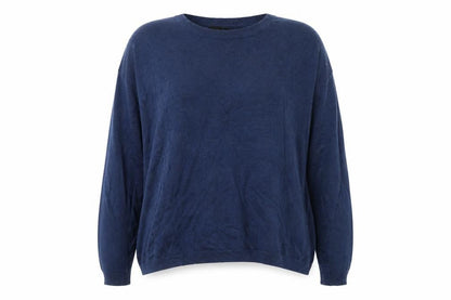 360 Sweater Women's Blue XS Linen Star Print 3/4 Sleeve Pullover