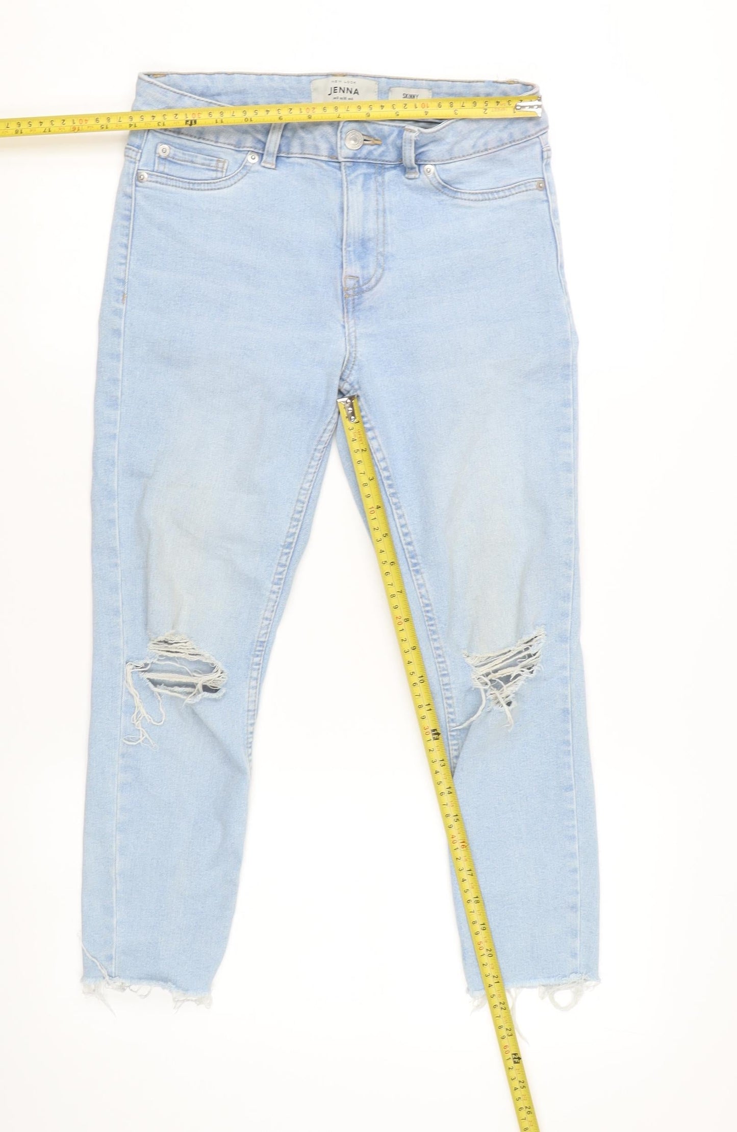 New Look Women's Blue Size 8 Jenna Skinny Distressed Jeans