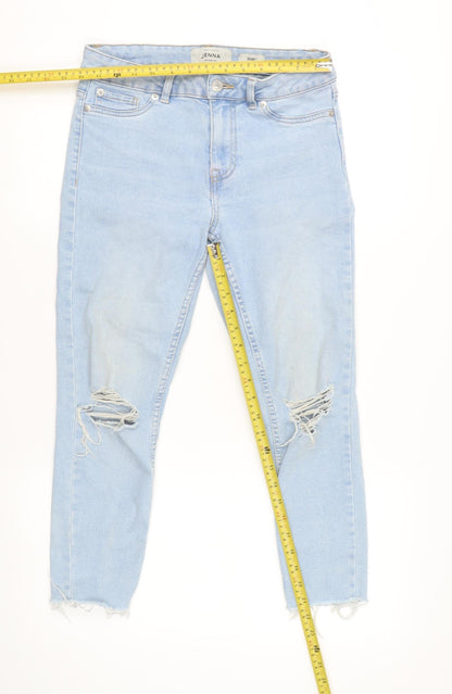 New Look Women's Blue Size 8 Jenna Skinny Distressed Jeans