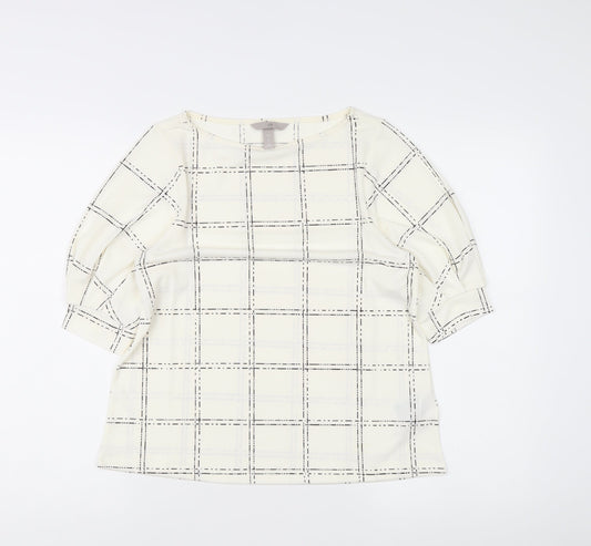 Womens UK Size S H&M Ivory Basic Blouse