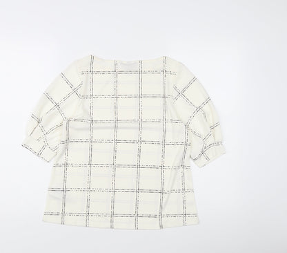 Womens UK Size S H&M Ivory Basic Blouse