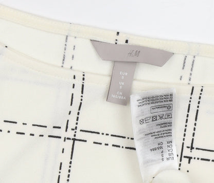 Womens UK Size S H&M Ivory Basic Blouse