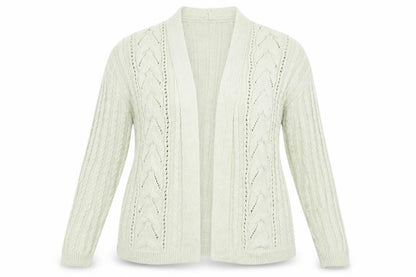 Marks and Spencer Women’s Green Size 14 Cable-Knit Cardigan
