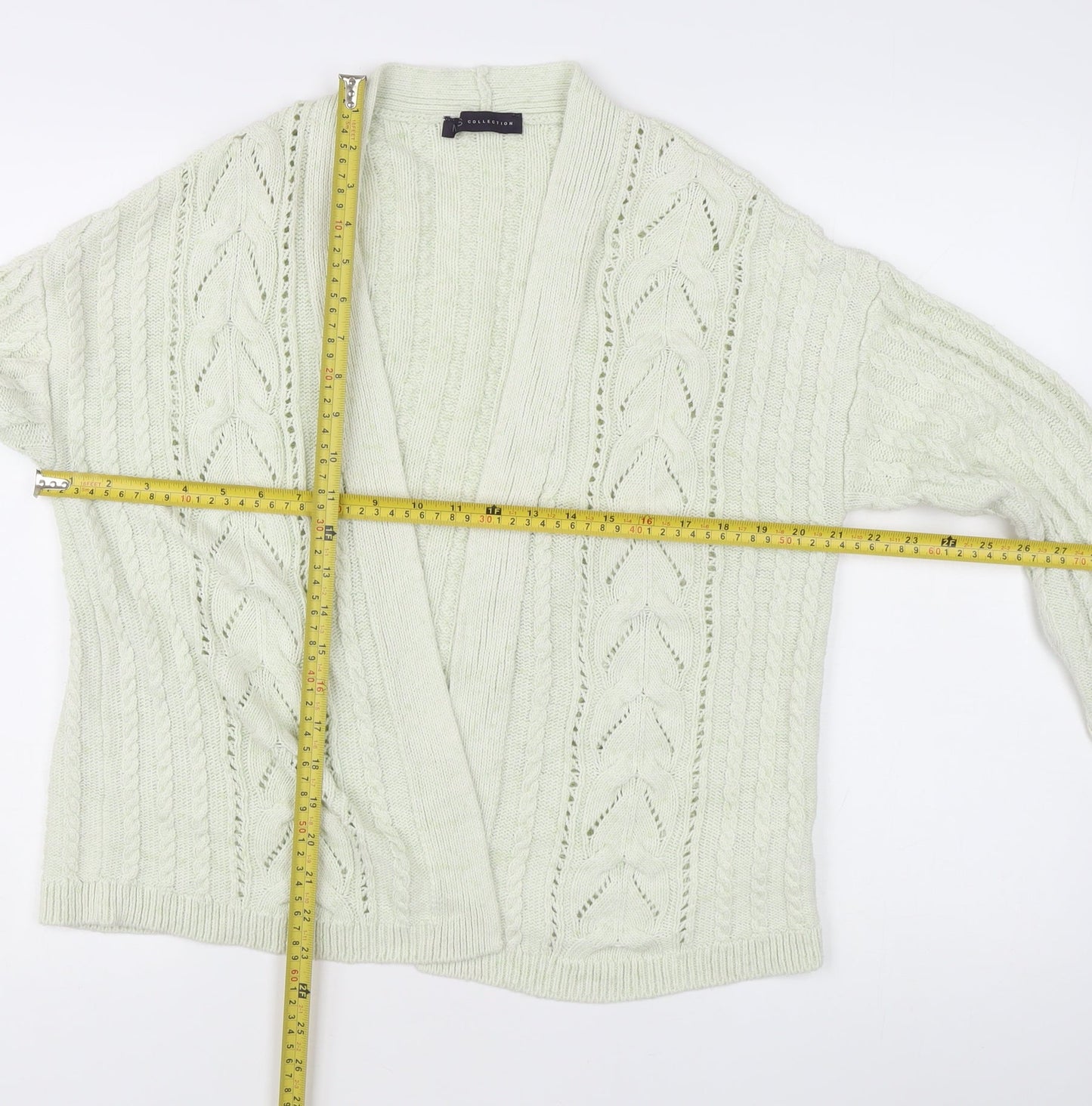 Marks and Spencer Women’s Green Size 14 Cable-Knit Cardigan