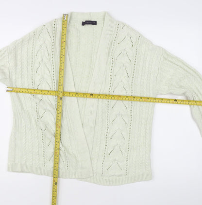 Marks and Spencer Women’s Green Size 14 Cable-Knit Cardigan