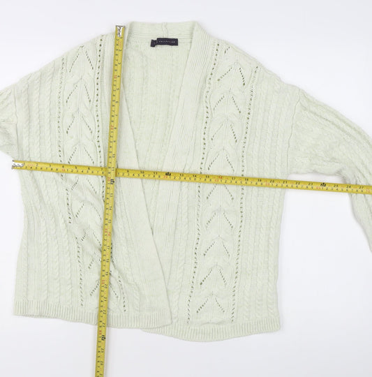 Marks and Spencer Women’s Green Size 14 Cable-Knit Cardigan