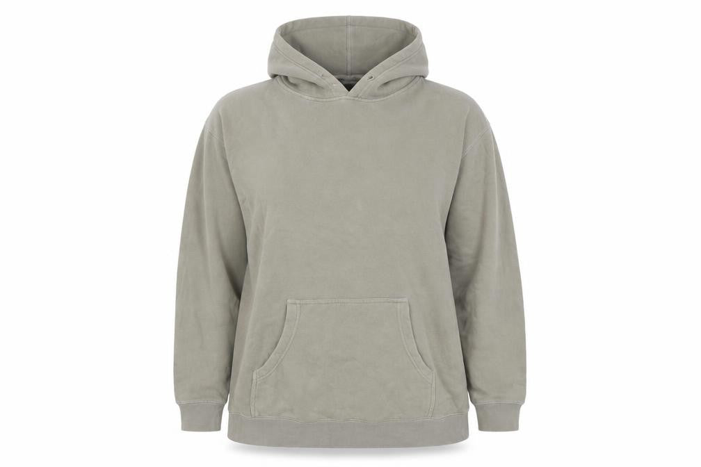 Front view of Independent Trading Co unisex grey xl pullover hoodie with logo