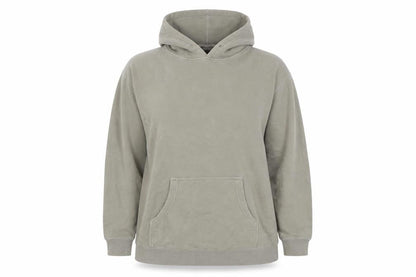 Front view of Independent Trading Co unisex grey xl pullover hoodie with logo
