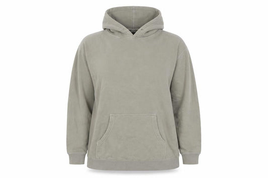 Front view of Independent Trading Co unisex grey xl pullover hoodie with logo