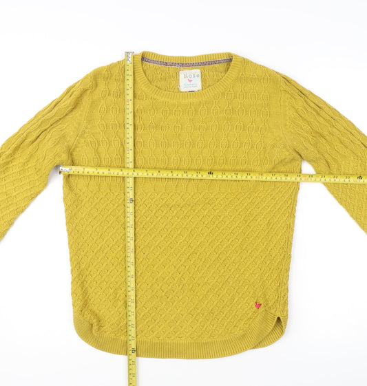 Country Rose Women’s Yellow Cable-Knit Pullover Jumper M