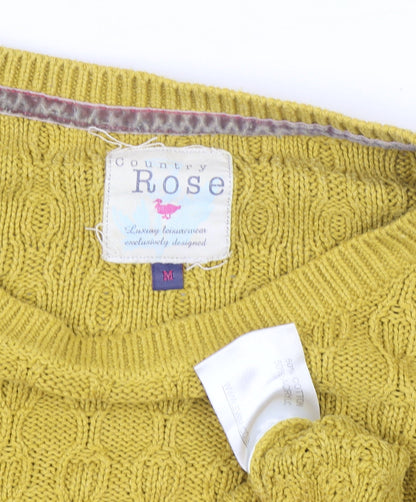 Country Rose Women’s Yellow Cable-Knit Pullover Jumper M