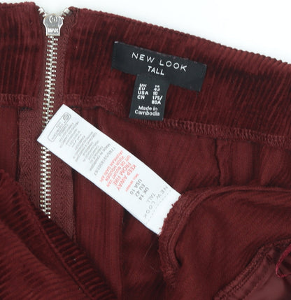 New Look Women’s Red Corduroy Pencil Skirt Tall Size 10