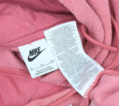 Nike Women’s Pink XL Pullover Hoodie 100% Cotton Raglan Sleeve