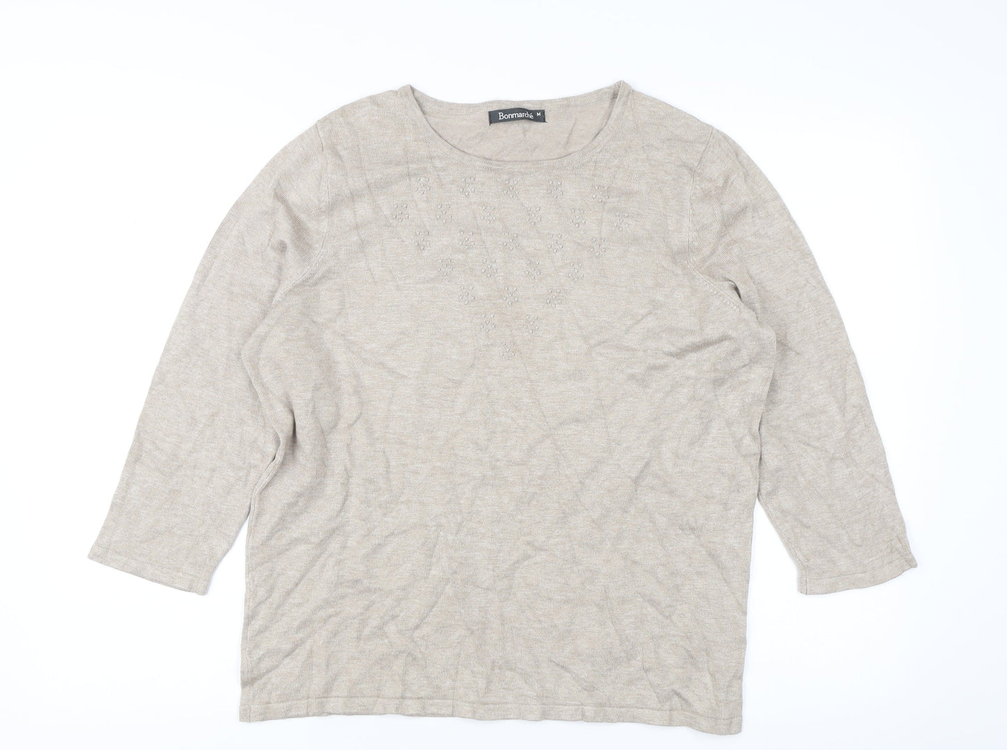 Womens UK Size M Bonmarché Beige Pullover Jumper