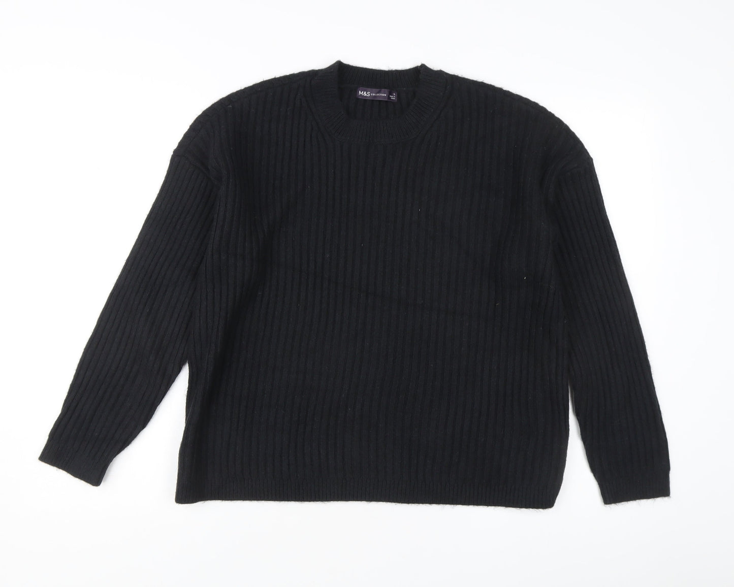 Womens UK Size L Marks and Spencer Black Pullover Jumper