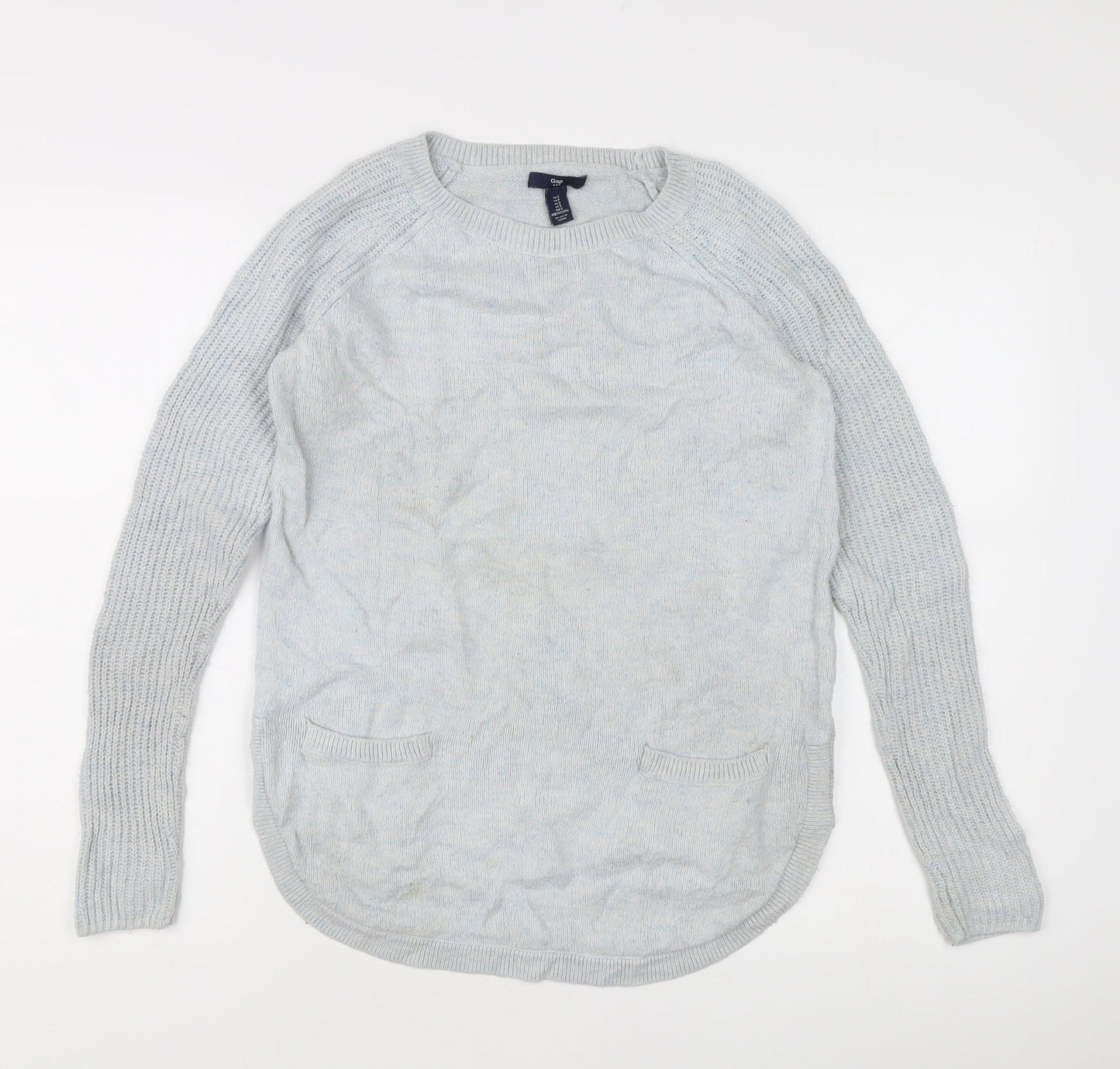 Gap Women's Grey S Knit Pullover Jumper with Pockets