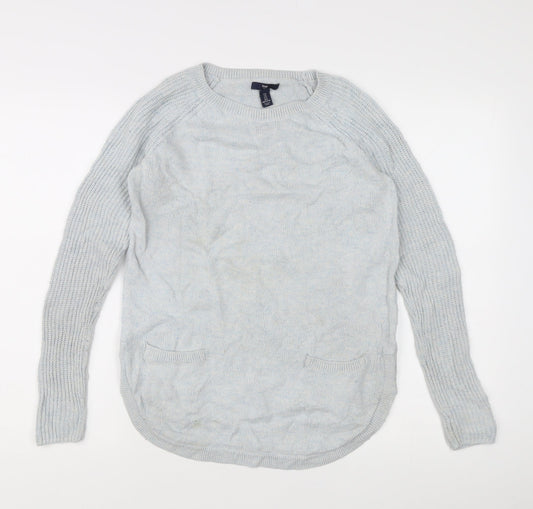 Gap Women's Grey S Knit Pullover Jumper with Pockets