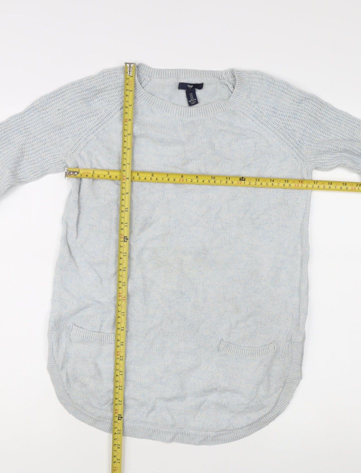 Gap Women's Grey S Knit Pullover Jumper with Pockets