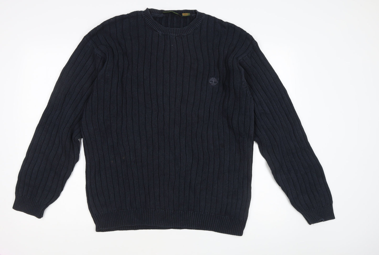 Timberland Men’s Blue Cotton Crew Neck Pullover Jumper Size L