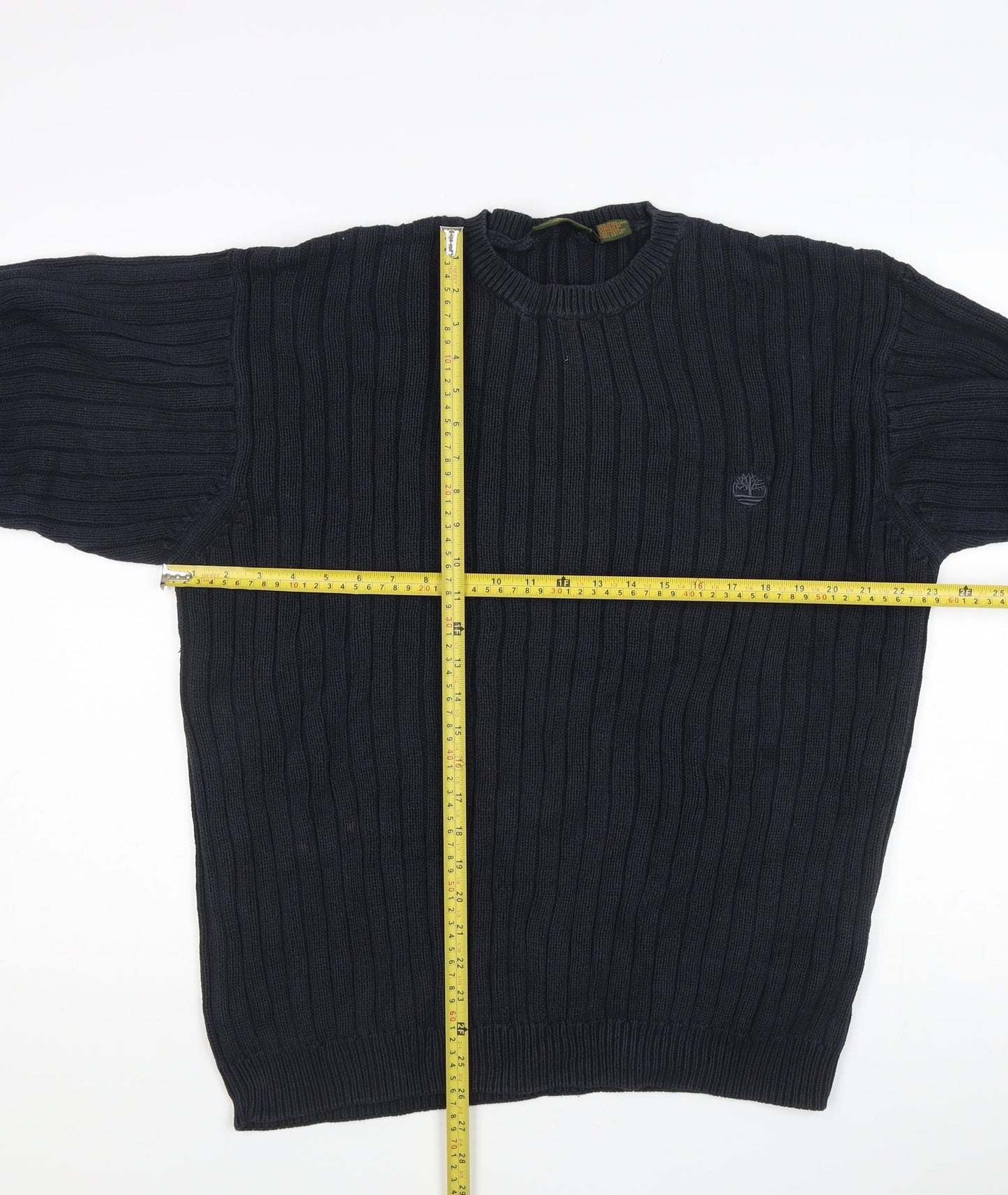 Timberland Men’s Blue Cotton Crew Neck Pullover Jumper Size L