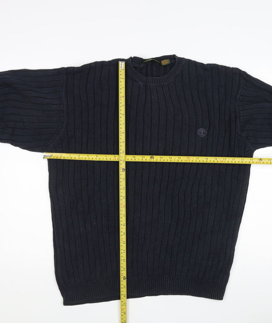 Timberland Men’s Blue Cotton Crew Neck Pullover Jumper Size L
