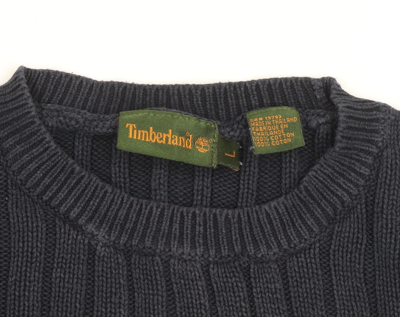 Timberland Men’s Blue Cotton Crew Neck Pullover Jumper Size L