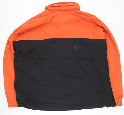 Adidas Men's Orange & Black L Windbreaker Jacket 1/2 Zip Sportswear