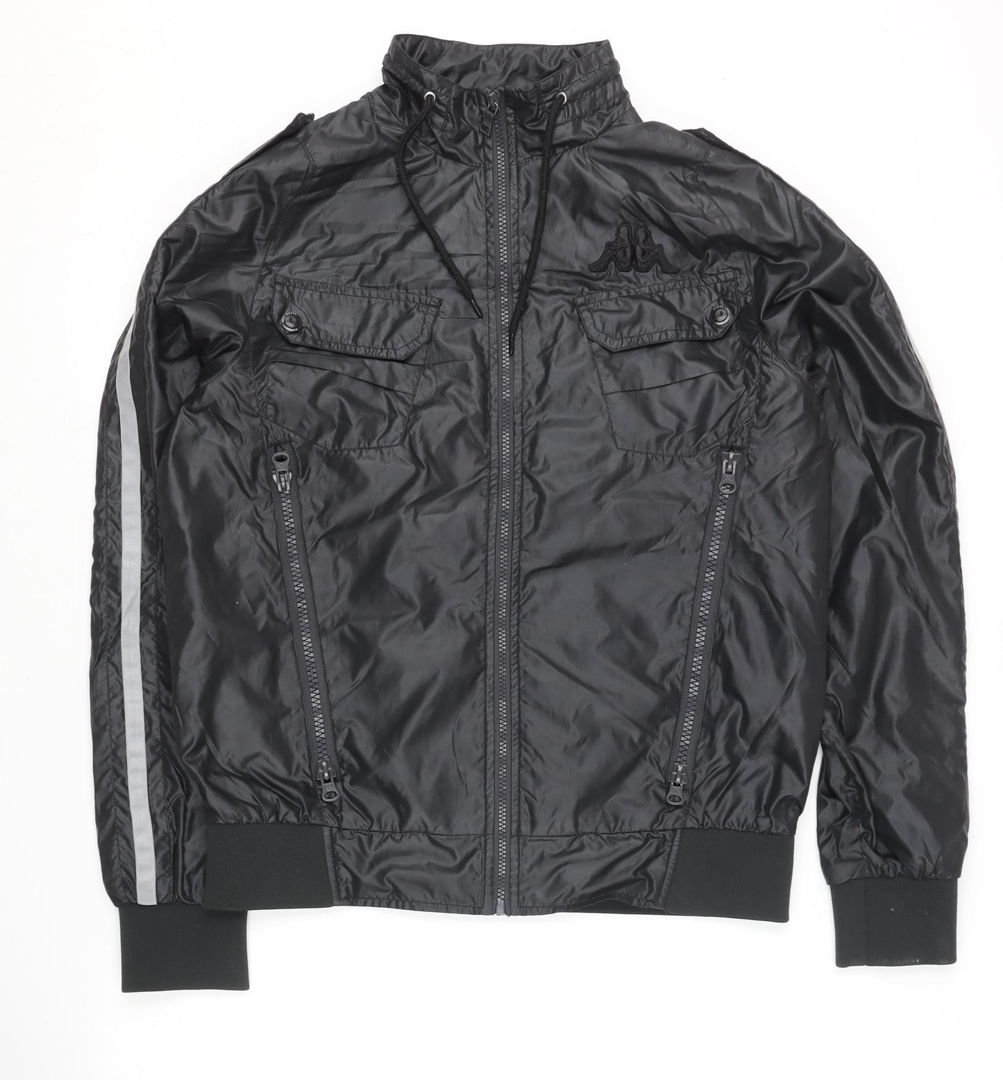 Kappa Men's Black M Track Jacket Full Zip Hooded Sportswear