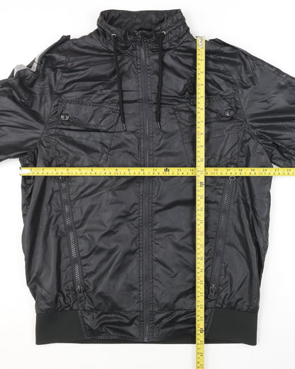 Kappa Men's Black M Track Jacket Full Zip Hooded Sportswear