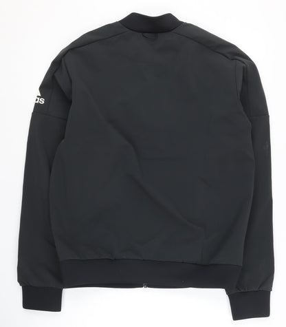Adidas Men's Black M Track Jacket Full Zip Softshell Activewear