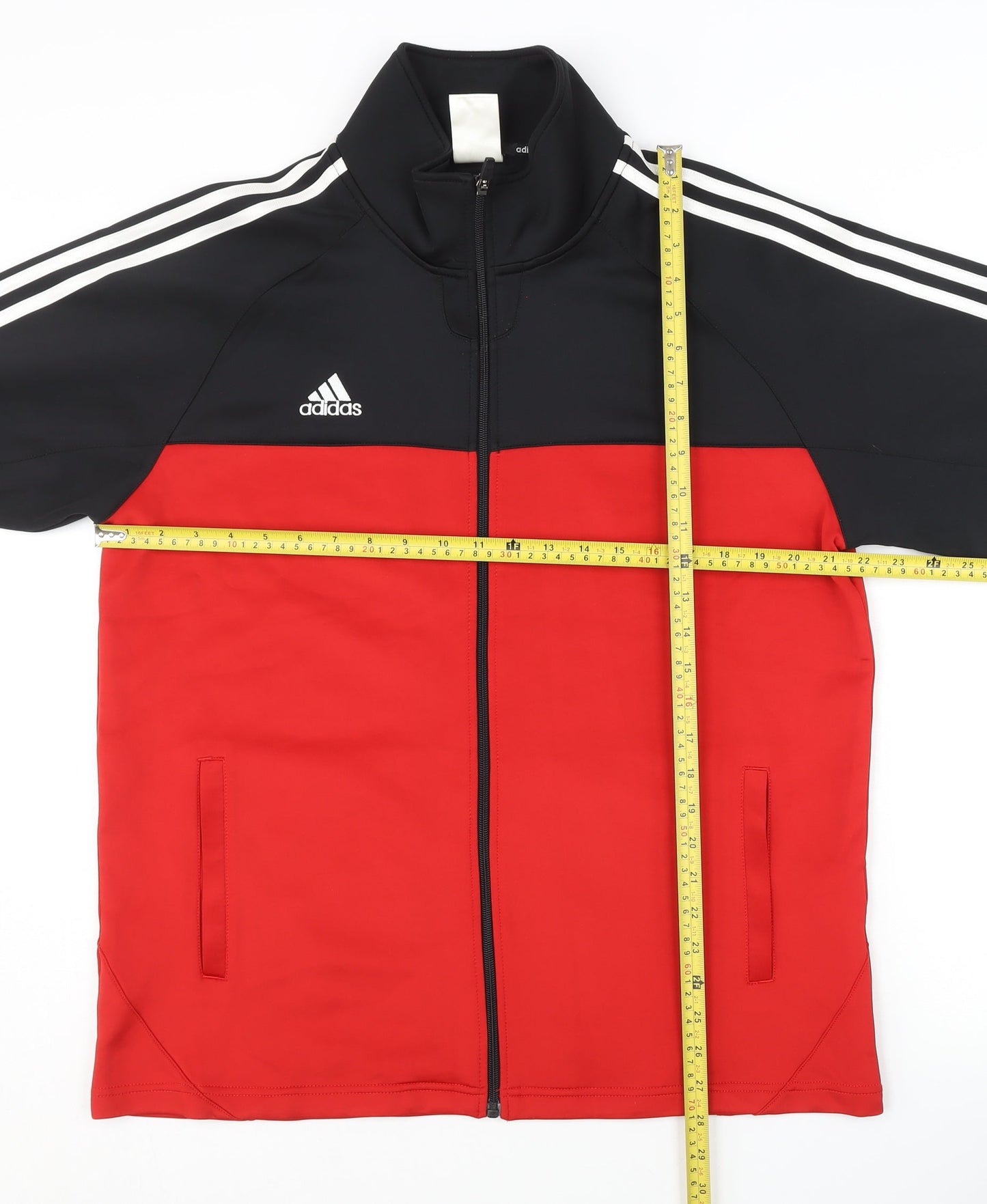 Adidas Men’s Red & Black Track Jacket L Colourblock Sports Full Zip