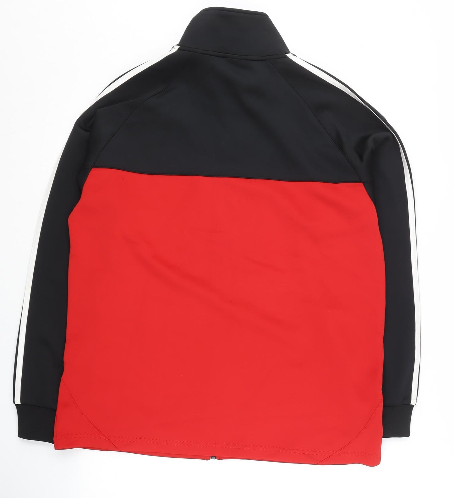 Adidas Men’s Red & Black Track Jacket L Colourblock Sports Full Zip