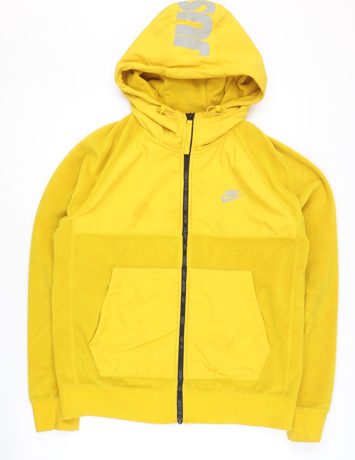 Nike Men’s Yellow Full Zip Hooded Basic Jacket M Sports Fleece
