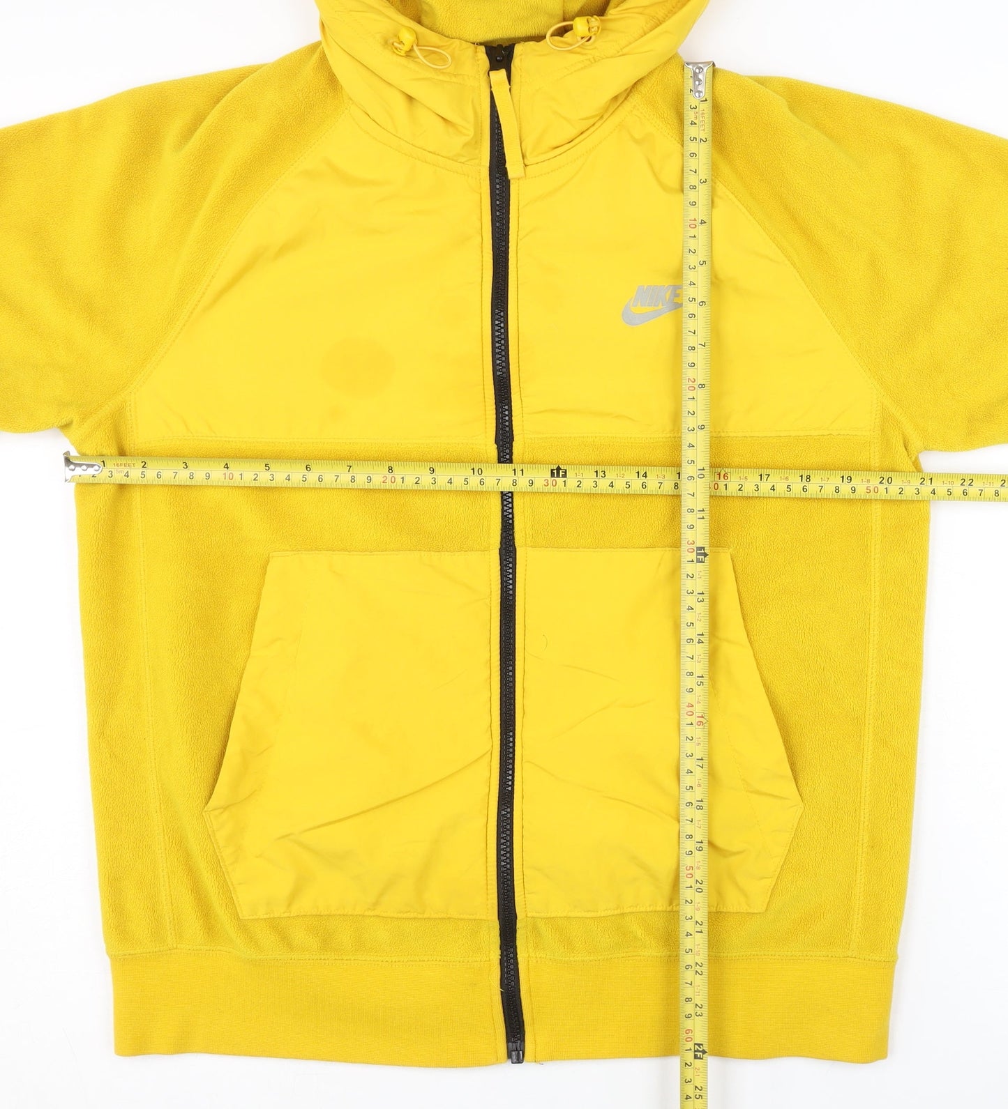 Nike Men’s Yellow Full Zip Hooded Basic Jacket M Sports Fleece