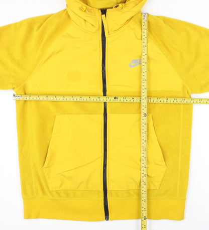 Nike Men’s Yellow Full Zip Hooded Basic Jacket M Sports Fleece