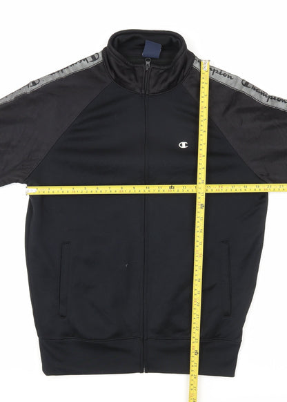 Champion Men’s Black Medium Track Jacket Full Zip Logo Sports